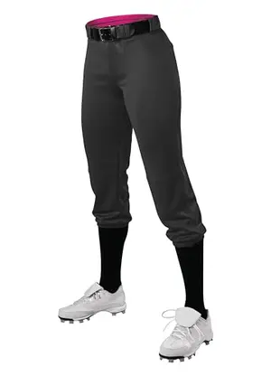 Alleson athletic women's fastpitch belted speed pant in black