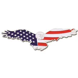 Soaring eagle with American flag enamel lapel pin, a bold choice for history teachers