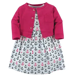 Luvable Friends anchor dress and cardigan set on baby girl