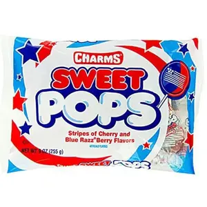 Charms sweet pops patriotic flag lollipops for kids