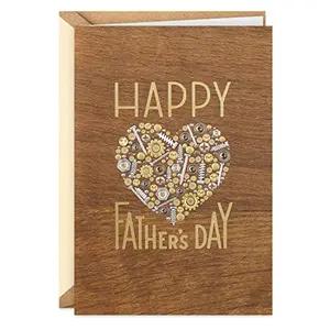 Hallmark Signature Wood Father's Day card with nuts and bolts heart design