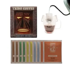 TRIBO Coffee Single-Serve Portable Pour Over Drip packets in a box