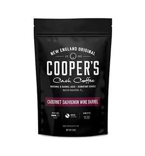 Cooper's Cask cabernet wine barrel aged coffee whole bean bag