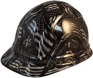Texas America Safety Covert USA Flag cap style hard hat with hydro-dipped design