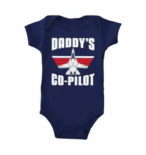 Daddy's Copilot aviator baby onesie