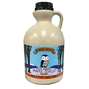 Barred Woods Organic Grade A Dark Robust Vermont Maple Syrup 32 oz jug