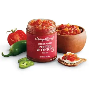 Harry & David Ghost Pepper Relish spicy hot dog condiment jar