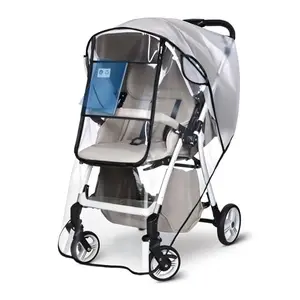 Bemece stroller rain cover used as a sun shield on a stroller