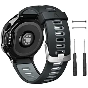 NotoCity black and gray dual-color silicone band for Garmin Forerunner watch