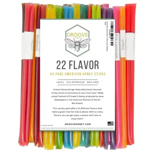 Groove Honey flavored honey sticks variety pack with 22 different flavors