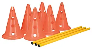 Trixie orange dog agility hurdle cone set with adjustable crossbar