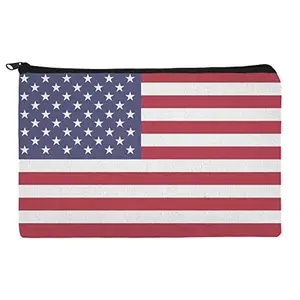 GRAPHICS & MORE American flag canvas pencil pen pouch with zipper
