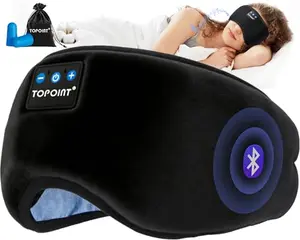 TOPOINT Bluetooth sleep mask blocking light with built-in headphones