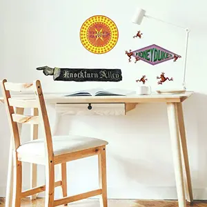 Harry Potter signs wall decals from RoomMates, featuring 21 repositionable vinyl decals including quotes and symbols