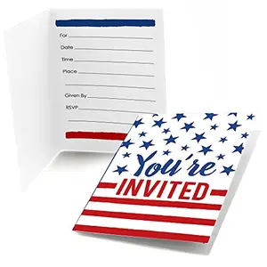 Big Dot of Happiness Stars and Stripes Patriotic Party Invitations