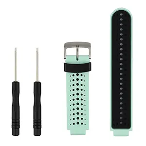Teal and black silicone replacement band for Garmin Forerunner 235