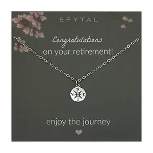 Retirement gift sterling silver compass necklace by EFYTAL