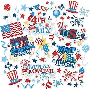 Miss Kate Cuttables July 4th pre-cut cardstock shapes pack with stars, flags, and fireworks