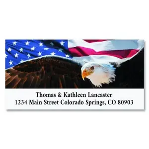 Colorful Images patriotic eagle large address labels