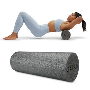 Gaiam Restore 18-inch grey textured foam roller for muscle massage