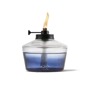 TIKI Adjustable Flame Blue Glass Tabletop Torch