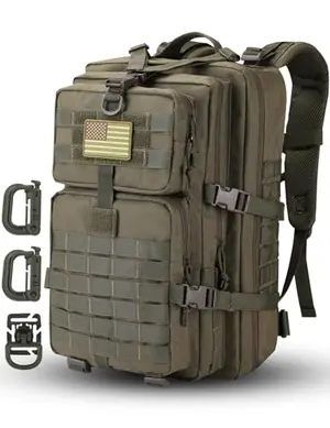 Hannibal Tactical 40L olive green backpack with hydration port