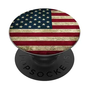 Vintage distressed American flag phone grip on a black case