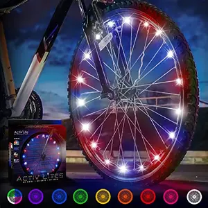Activ Life wheel lights installed on bicycle spokes creating a ring of light