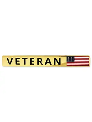 Gold plated American flag tie clip with cloisonne enamel