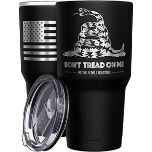 We The People Holsters 30oz tumbler with Gadsden Flag design and leak-proof lid