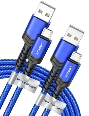 JSAUX micro USB cable 6.6ft 2-pack nylon braided