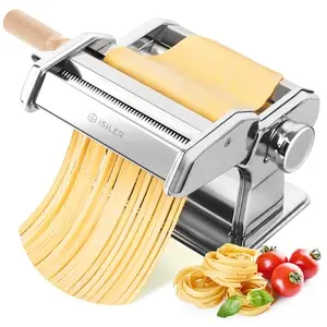 ISILER Pasta Maker with 9 thickness settings and 2-in-1 cutter