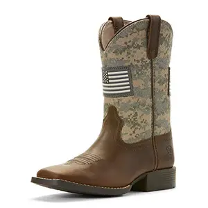 Ariat youth patriot western boot with American flag and camo design