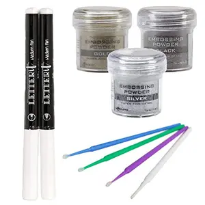 Ranger Letter It Medium Pen Set with embossing powders and detail picks for 1776 themed crafts