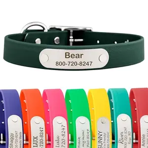 dogIDs personalized rivet-on custom engraved waterproof Biothane dog collar in hunter green