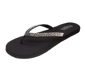 Flojos Spark flip-flops with rhinestone strap in black