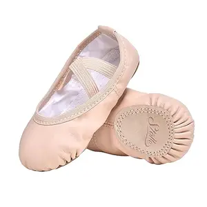Stelle leather ballet shoes for girls in ballet pink