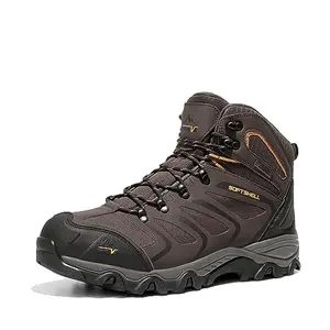 NORTIV 8 Armadillo ankle high waterproof hiking boots in brown black tan