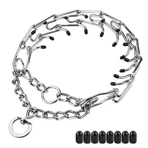 Aheasoun heavy-duty prong collar with rubber tips on a large breed dog