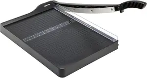 Amazon Basics 15-inch guillotine paper cutter cutting multiple sheets