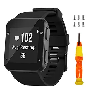 Black silicone band for Garmin Forerunner 35 running watch
