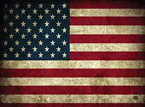 Glass cutting board with American flag design on a kitchen counter