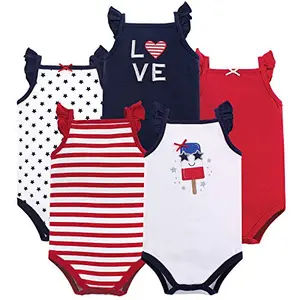 Hudson Baby sleeveless bodysuits with stars and stripes
