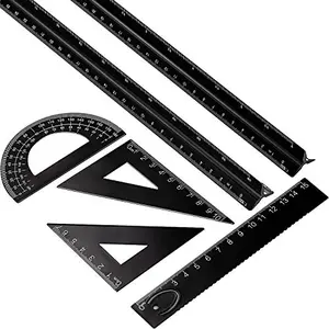 Leinuosen 6-piece aluminum ruler set with black and white contrast