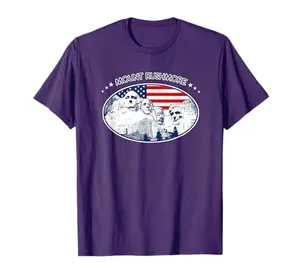 Mount Rushmore and American flag t-shirt with bold illustration