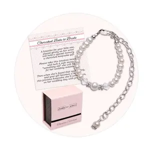 Cherished Moments Babe to Bride Baptism Bracelet with Sterling Silver, Cultured Pearls, and Infinity Cross