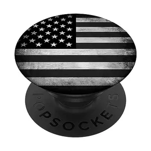 Black and white American flag PopGrip on a phone