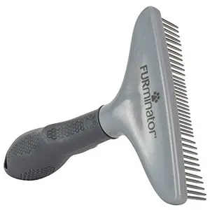 FURminator Grooming Rake with gray non-slip handle