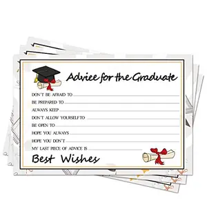 Stack of Fibevon Graduation Wish Cards on a party table