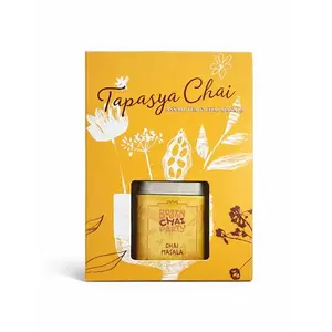 Boston Chai Party Tapasya Chai Kit with fair-trade Assam tea and reusable strainer
